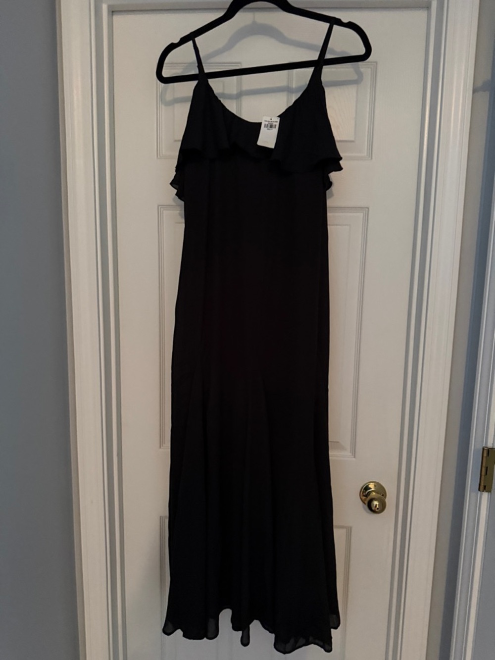 Abercrombie & Fitch Black Ruffle-Trim Maxi Dress